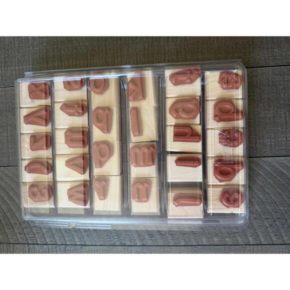 Stampin’ Up Pure & Simple Alphabet Lower 2003 wood block rubber stamp set - Picture 4 of 6